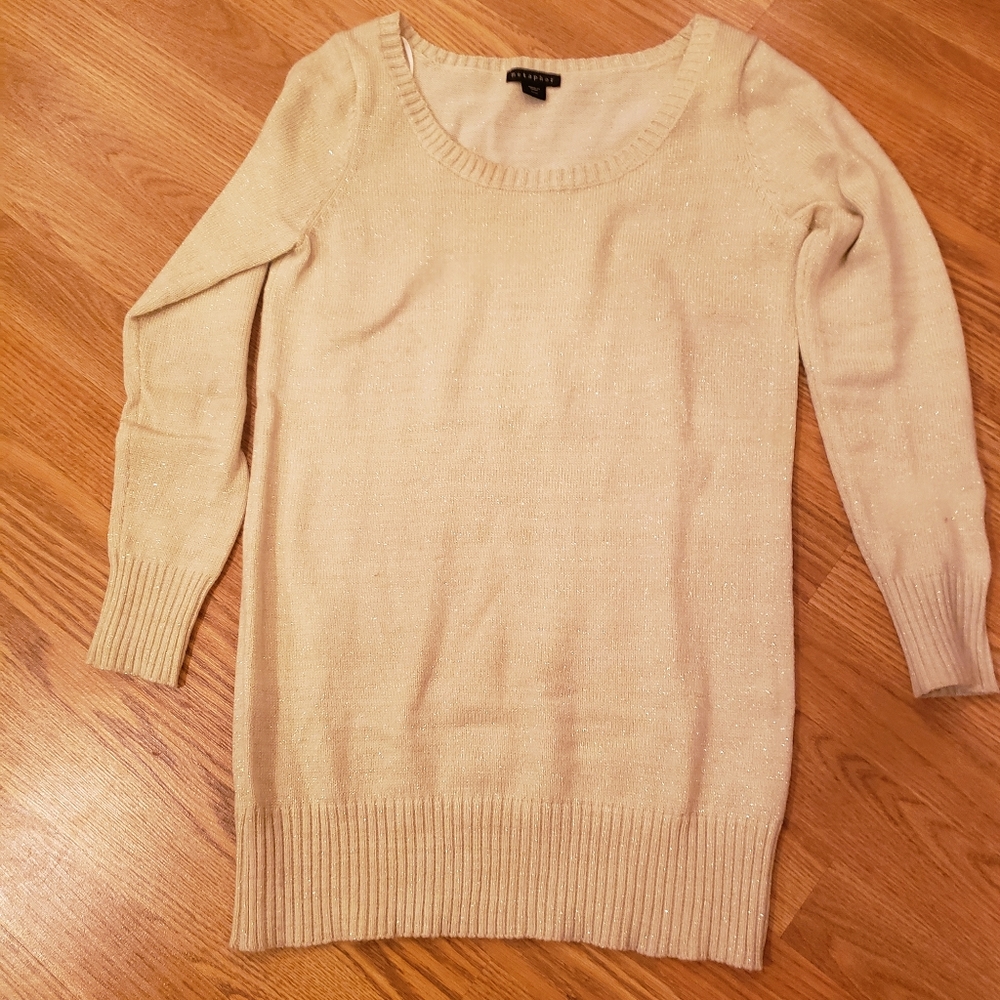 Sparkley Metaphor 3/4 sleeve tunic sweater